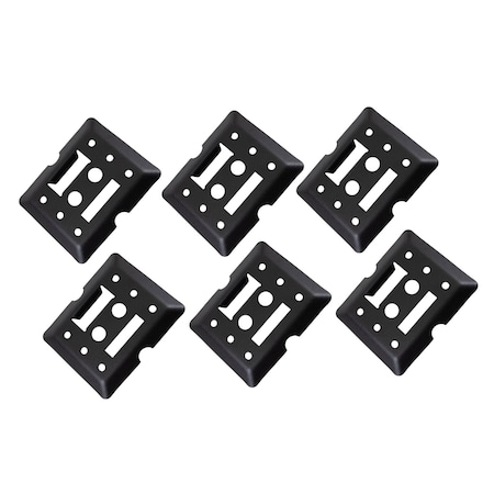 Mytee Products 6 Pack E-Track Tie Down Mini Trailer Plates 6in x 5in, 2 Etrack & 2 F Track Slots, 6PK ETKMx6