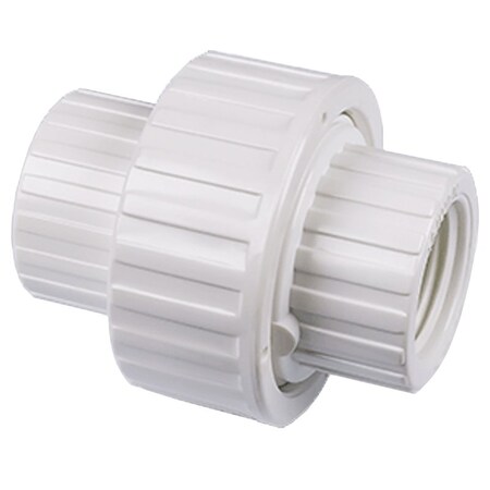 Ipex Pipe Union with Buna O-Ring Seal, 1-1/4 in, FPT, PVC, White, SCH 40 Schedule, 150 psi Pressure 435909