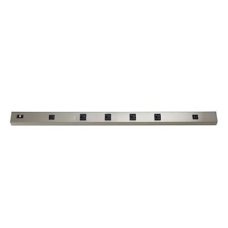 Westgate 36in ANGLED 4-RECEPTACLE 2 USB 20A POWER STRIP BN PSA-36-4R-2U-BN