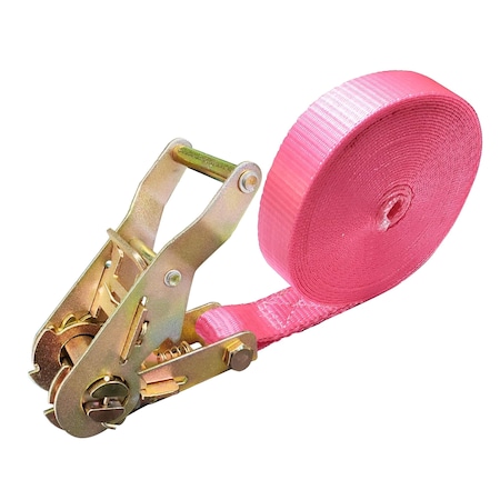 Tie 4 Safe Endless 1'' x 10ft Ratchet Tie Down Strap. WLL: 833 LBS Pink RT10-1510E-PK-C-1