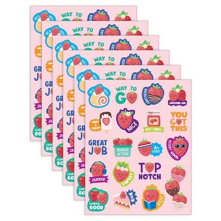 Teacher Created Resources Strawberry Smelly Stickers, 114-Piece Set, 6PK 9442