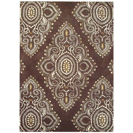 Safavieh 8 x 10 ft. Large Rectangle Contemporary Wyndham Brown and Ivory Hand Tufted Rug WYD372B-8