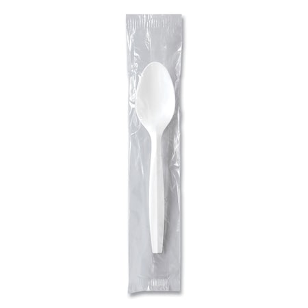 Solo Regal Mediumweight Cutlery, Individually Wrapped, Spoon, Plastic, White, 1000PK MOW3-0007