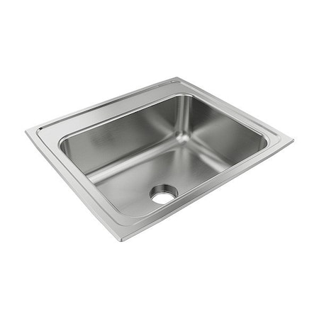 Just Manufacturing Bowl Drop-In Sink, 22"x19.5"x7.625", Gray SLN1921A4-J
