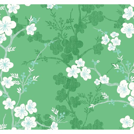 A-Street Prints Nicolette Green Floral Trail Wallpaper 2973-90103