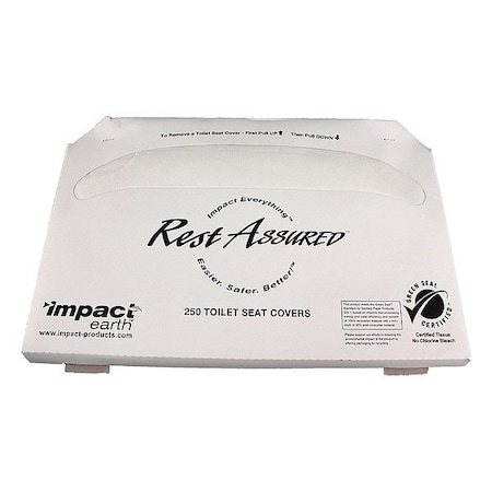 Rest Assured Toilet Seat Cover, 1/2 Fold, White, 250 Sheets 25121973