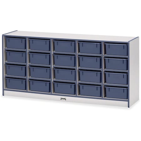 Jonti-Craft Rainbow Accents 20 Tub Mobile Storage, with Tubs, Navy 4021JCWW112