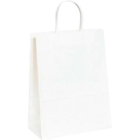 Box Packaging Paper Shopping Bags, 14-1/2"W x 9"D x 14-1/2"H, White, 200/Pack BGS107W