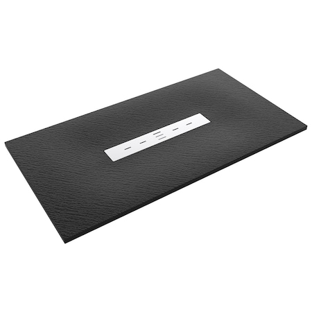 Anzzi 59 in. x 32 in. Barrier-Free ShowerBase in Black with Center Drain, SMC Construction, Slip-Resistant SB-AZ408C-BL