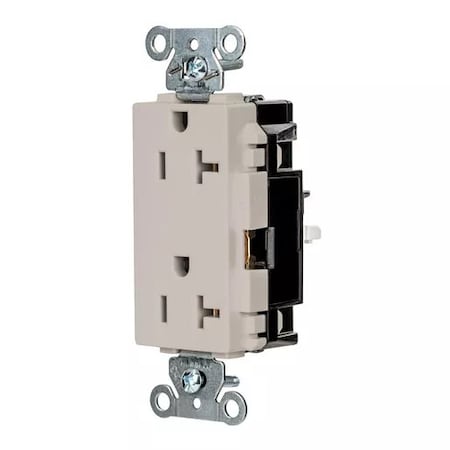 Hubbell Wiring Device-Kellems Straight Blade Receptacle, 5-20R, 20 A, 125V AC, 2 Pole, 3 Wire, Surface Mount, Grounded HBL2162STLA
