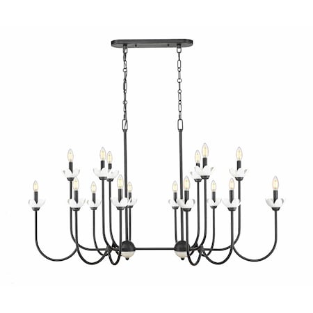 Z-Lite Allistair 16-Light Linear Chandelier, 30.75 in W, Matte Black 352-56L-MB