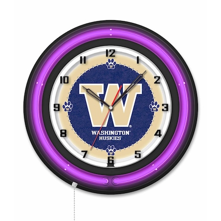 Holland Bar Stool University of Washington 19 Double Neon Wall Clock Clk19BK