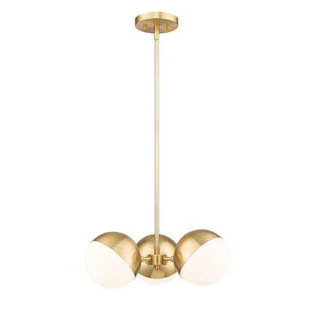 Z-Lite Realm Sphere 3 Light Chandelier, Modern Gold, 17.25 In W x 6.25 In H 7517-3MGLD