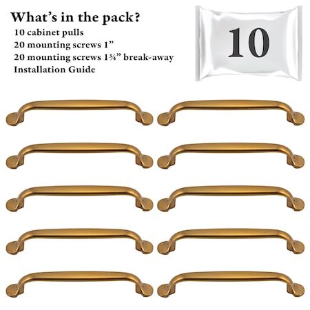 Designperfect 5 1/16'' Center-to-Center Handle Pull, 10PK DPA10S714CBZ