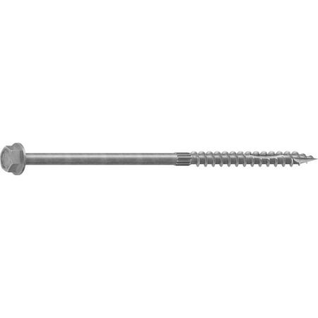 Camo Structural Screw, 1/4 in Thread, 6 in L, Hex Head, Hex Drive, Sharp Point, Hot-Dipped Galvanized, 10 0368240