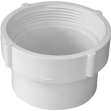Genova CANPLAS Cleanout Body, 4 in, FNPT x Spigot, PVC, White 414234BC