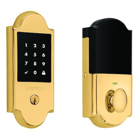 Baldwin Baldwin Z-Wave Boulder Touchscreen Deadbolt with Schlage C Keyway Lifetime Brass Finish 8235003ZW
