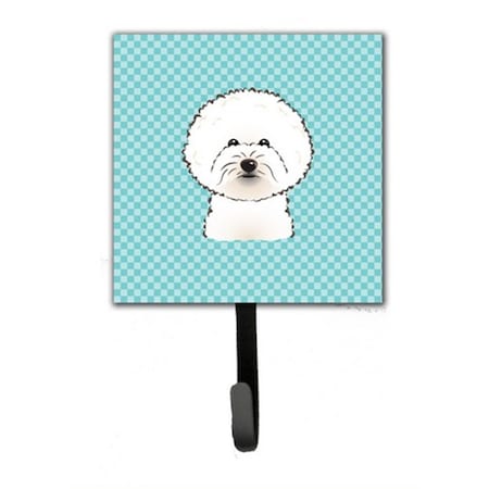 Carolines Treasures Checkerboard Blue Bichon Frise Leash and Key Holder BB1155SH4