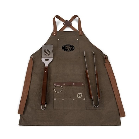 Picnic Time Family Of Brands NFL San Francisco 49ers - BBQ Apron with Tools & Bottle Opener 636-89-140-274-2