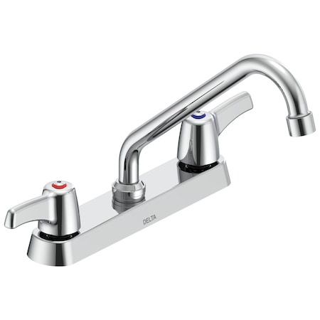 Delta Commercial 26T3 Two Handle 8 In Cast Deck-Mount Faucet In Chrome 26T3243