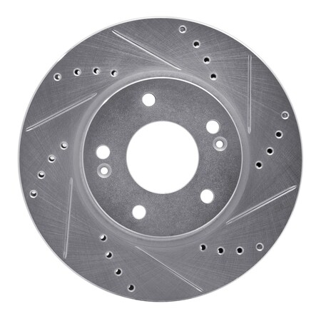 Dynamic Friction Co DFC Brake Rotor - Drilled and Slotted - Silver 631-03055R