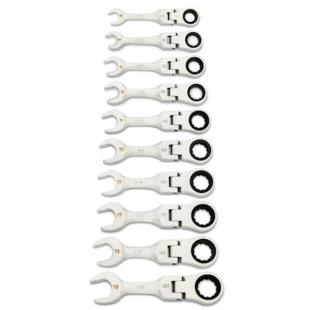 Gearwrench Stubby Flex Combination, 12 Pt, 10 PC 86870