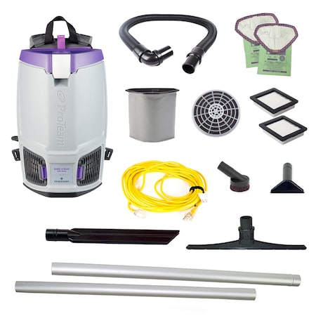 Proteam GoFit 6 PLUS, 6 qt. Backpack Vacuum w/ 18" Carpet Sidewinder Tool Kit 107710