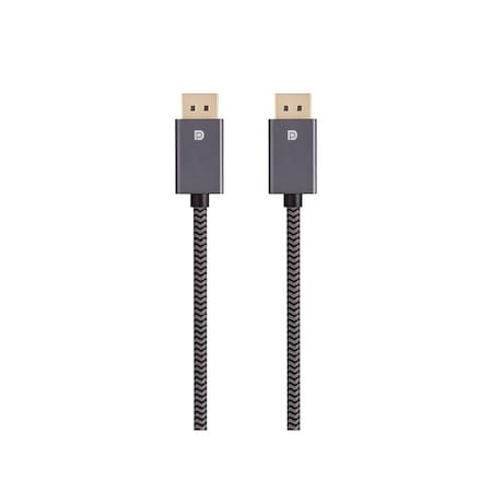 Monoprice DisplayPort 1.4 EasyPlug Nylon Braided Cable  6ft  Gray 40783