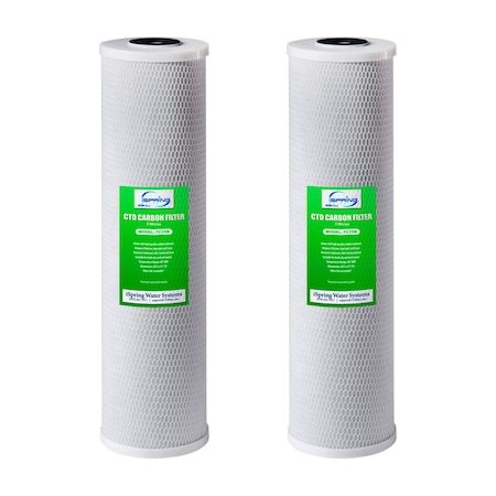 Ispring 20" x 4.5" Water Filter Replacement Cartridges - CTO Carbon Block - Fits Standard 20" x 4.5" Whole FC25BX2