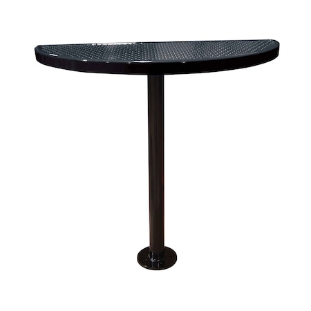 Leisure Craft Perforated Semi-Circle Pedestal Table, Portable, 40"H, Black STAB40-PERF-BLACK