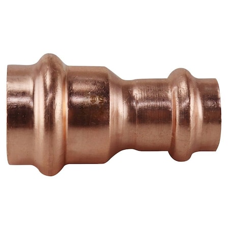 Apollo Coupling with Stop, 3/4 x 1/2 in, Press Fit, Copper, 300 psi Pressure XPRC3412