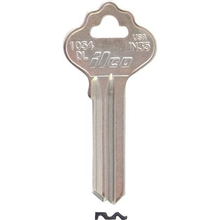 Ilco Nickel Plated File Cabinet Key IN35 / 1054DL, 10PK IAL01107002