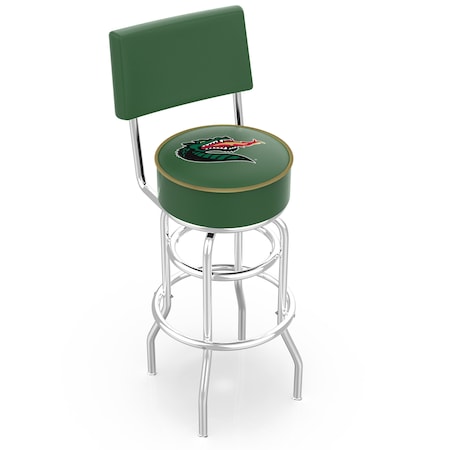 Holland Bar Stool Co 25" Chrome 2-Ring UAB Swivel Bar Stool, Back L7C425AlaBir
