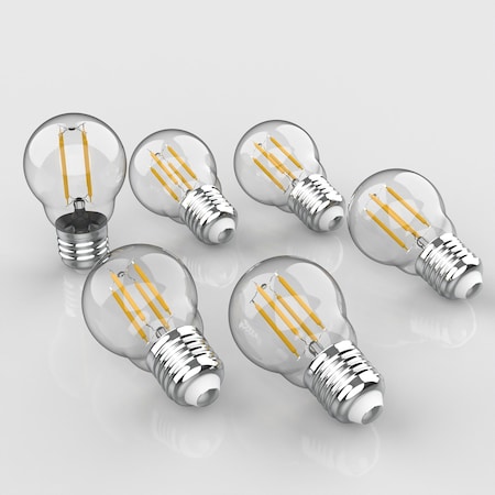 Jonathan Y Classic Non-Dimmable G45-4W LED Edison Bulbs w/ E26 Base, 80+ CRI, Warm White 2700K, 420 Lumens, Cl, 6PK BLB-G45A-SET6