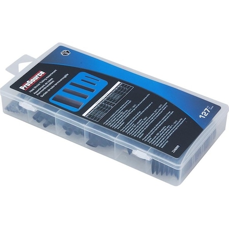 Prosource Heat Shrink Tube Assortment, 5/64 in, 3/32 in, 5/32 in, 3/16 in, 1/4 in, 3/8 in, 1/2 in, Black 60241