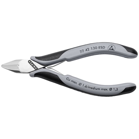 Knipex Electronics Diagonal Cutters, 5 1/4 in L 77 42 130 ESD