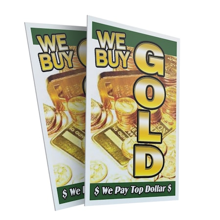 Signmission We Buy Gold Vertical, Plastic Signs Only 24 Inch x 36 Inch, Corrugated Plastic, 2PK CSB-2436-2PACK-We Buy Gold 1 Vertical