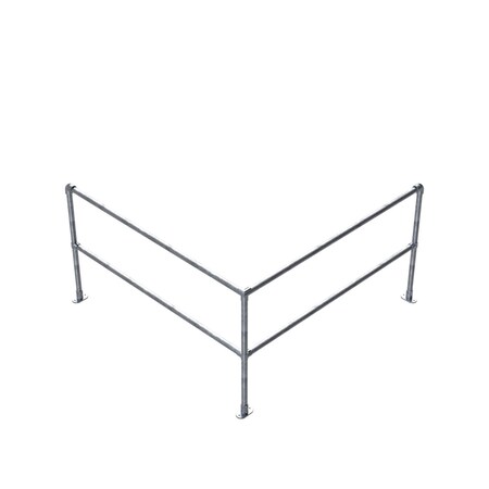 Safety Rail Accu-Fit Express Kit 6X6ft Corner, Galvanized 400769