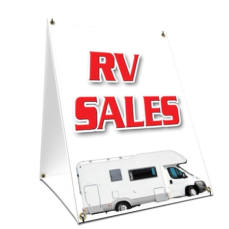 Signmission Rv Sales, 24 Inch x 18 Inch A-frame Yard Sign, Plastic Sign SBC-1824-Rv Sales