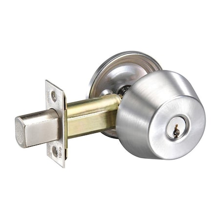 Captain Cold Commercial Single Cylinder Grade 2 Deadbolt with Para Keyway, Satin Chrome CA2063996