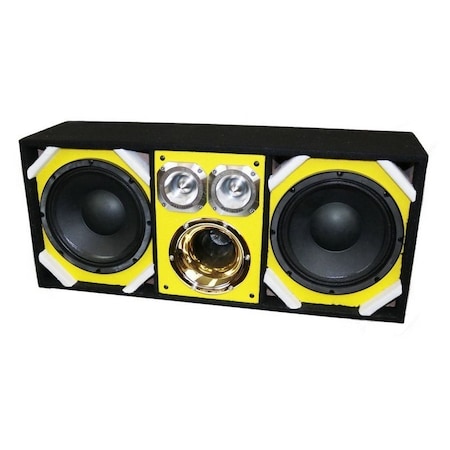 Deejay Led Loaded Box w/Two Despacito Heavy Duty 10-in Woofers One Horn and w/Two Bullet Tweeters YELLOW TBH10YELLOW