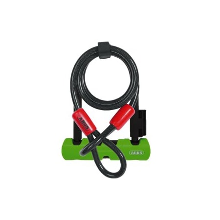 Abus Lock Co Ultra Mini U-Lock, Green, Steel Cable 410/150HB140 GN SH34
