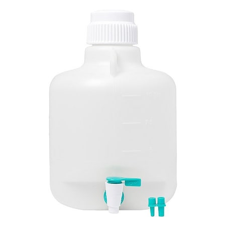 Zoro Select Carboy, Polypropylene, 430 mm H, White 34051