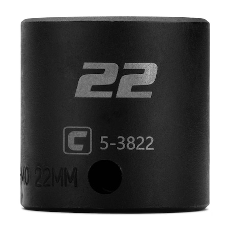 Capri Tools 22 mm Shallow Impact Socket, 3/8-Inch Drive, 12-Point, Metric CP53822