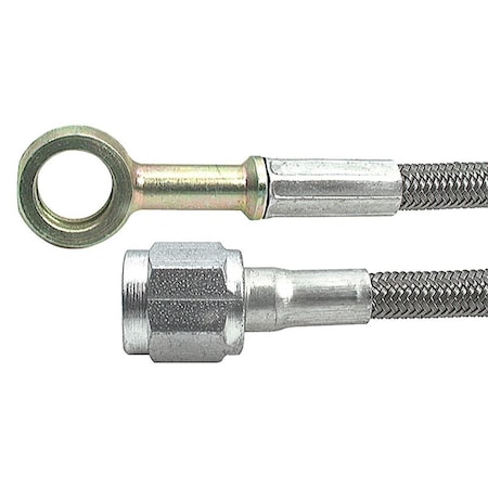 Powerhouse 24 in. x 10 mm Banjo -4 AN No. 4 Straight Braided Brake Line PO3636966