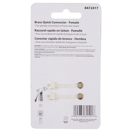 Landscapers Select Hose Connector, 3/4 in, Female, Brass, Brass GB9608(GB9513)