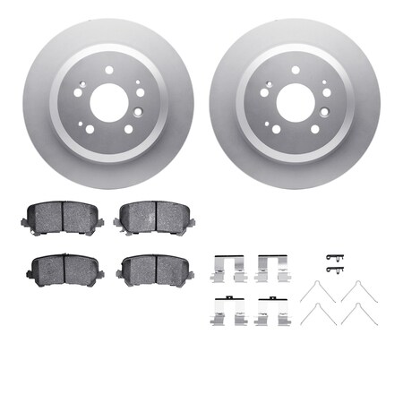 Dynamic Friction Co DFC GEOSPEC Coated Rotors with 5000 Brake Pads - Ceramic and Hardware 4512-59194