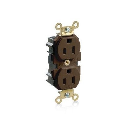 Leviton Straight Blade Receptacle, 5-15R, 15 A, 125V AC, Flush Mount, Self-Grounded M5262