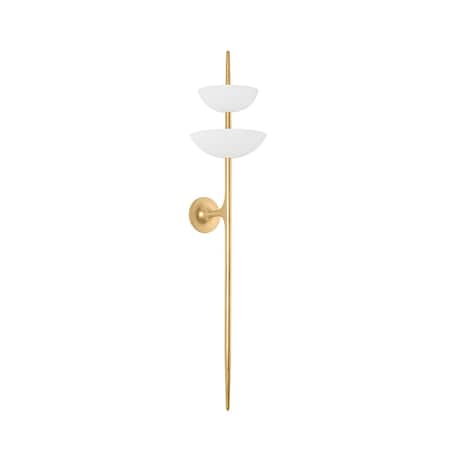 Corbett Lighting Evander 11.5 in. Wall Sconce Vintage Gold Leaf/Gesso White 477-02-VGL/GSW