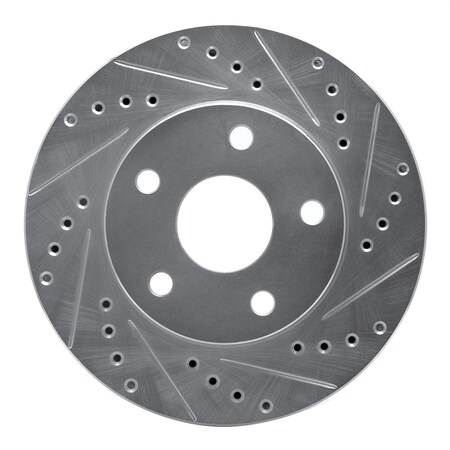 Dynamic Friction Co DFC Brake Rotor - Drilled and Slotted - Silver 631-76111R
